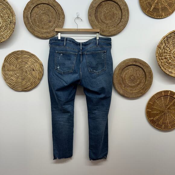 Silver Jeans Co. Distressed Raw Edge Boyfriend Jean Denim Plus Size 18 - Picture 2 of 5
